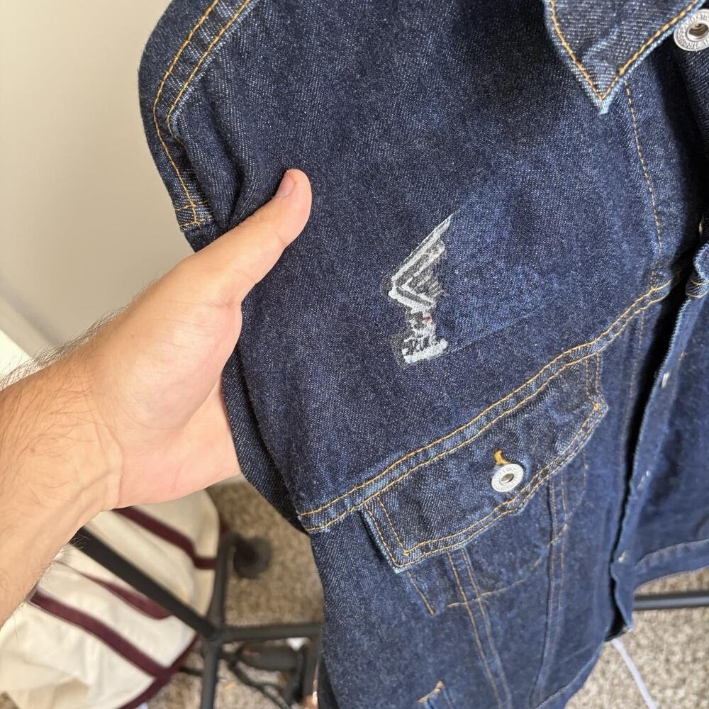 Vintage 90s Levi’s Dark Wash Type 3 70507-4809 Men’s L Denim Trucker Jacket - Picture 2 of 8